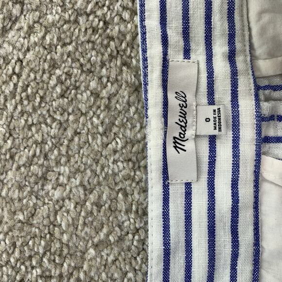 Madewell The Harlow Wide-Leg Pant in 100% Linen Size 0 Striped 29" Inseam 56-10 - Picture 4 of 9
